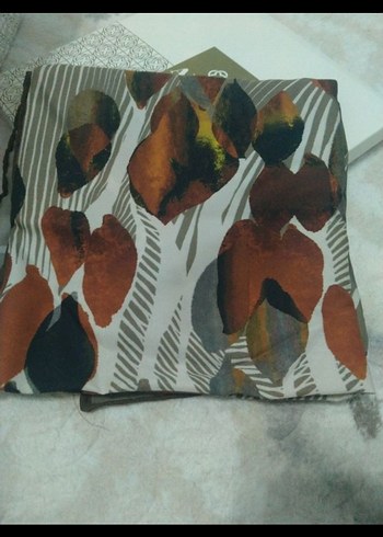 Aker Baskılı Kahverengi Kadın erşap - Görsel 4