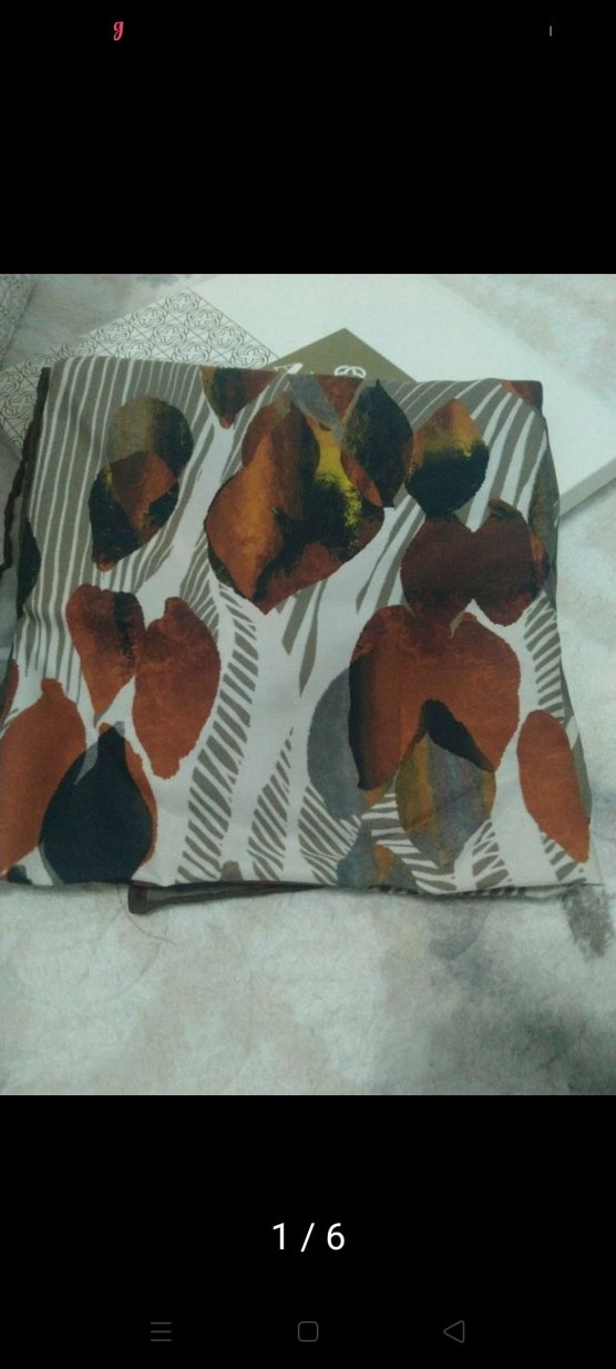 Aker Baskılı Kahverengi Kadın erşap - Görsel 4