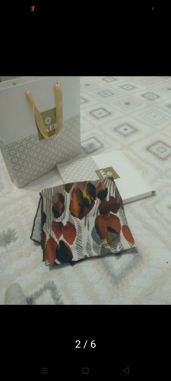 Aker Baskılı Kahverengi Kadın erşap - Görsel 5