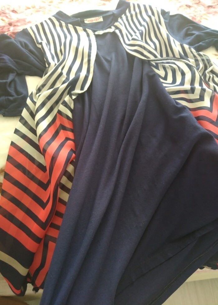 Şifon yelekli penye - Görsel 5