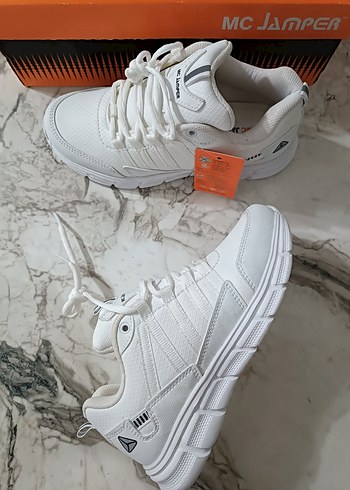 MC JAMPER Beyaz Spor Kadın Sneakers Velcro Bantlı - Görsel 7