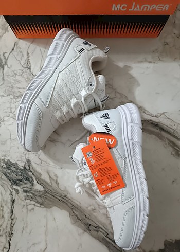 MC JAMPER Beyaz Spor Kadın Sneakers Velcro Bantlı - Görsel 6