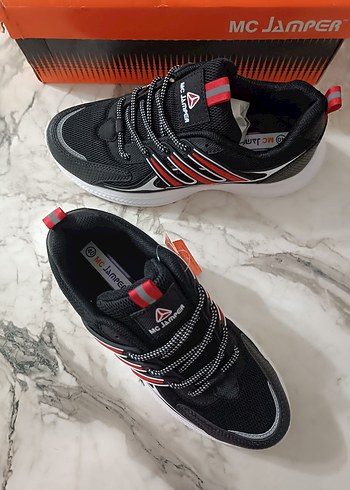 MCJAMPER Erkek Spor Ayakkabı Kırmızı Zebra Desenli - Görsel 2