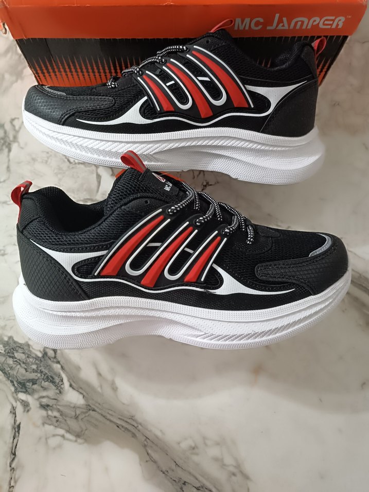 MCJAMPER Erkek Spor Ayakkabı Kırmızı Zebra Desenli - Görsel 4