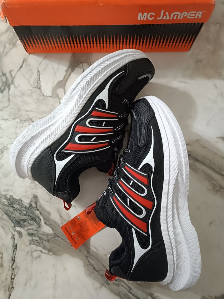 MCJAMPER Erkek Spor Ayakkabı Kırmızı Zebra Desenli - Görsel 3