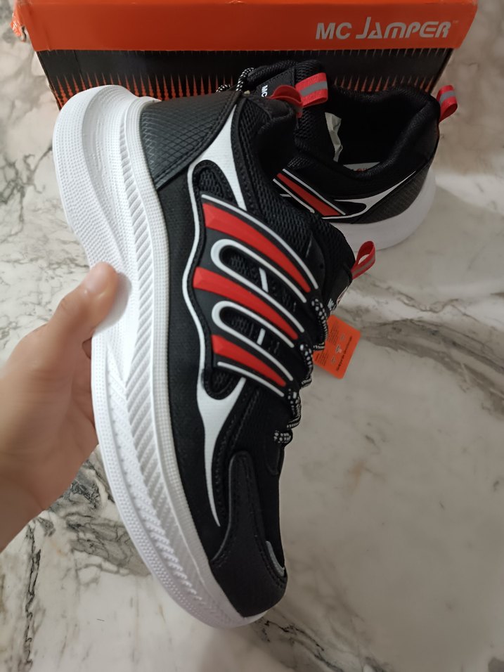 MCJAMPER Erkek Spor Ayakkabı Kırmızı Zebra Desenli - Görsel 5