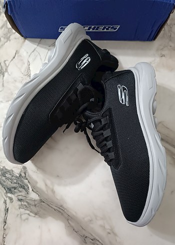 Skechers Siyah Gri Erkek Spor Ayakkabı - Görsel 8