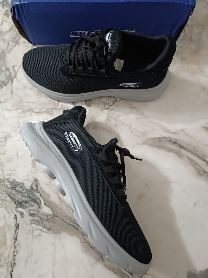 Skechers Siyah Gri Erkek Spor Ayakkabı - Görsel 4