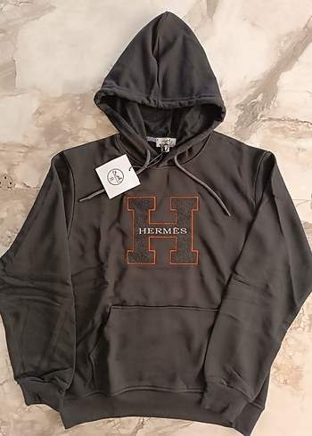 Hermes Siyah Kapüşonlu Erkek Sweatshirt - Görsel 2
