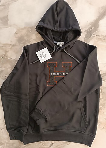 Hermes Siyah Kapüşonlu Erkek Sweatshirt - Görsel 6