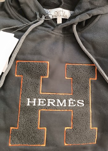 Hermes Siyah Kapüşonlu Erkek Sweatshirt - Görsel 8