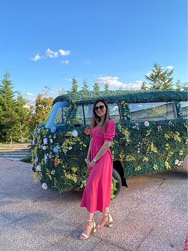 m Beden pembe Renk Elbise