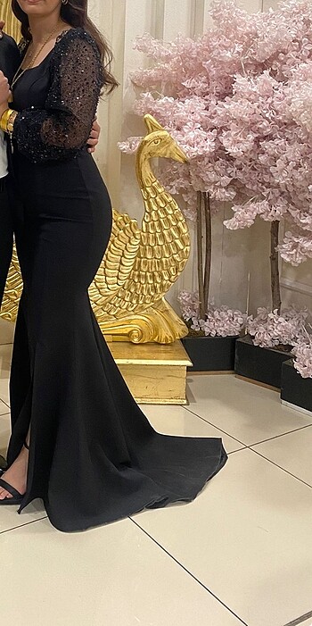 Abiye Pul payet kollu balık abiye