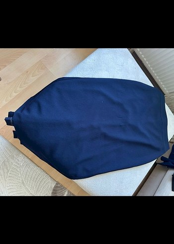 Lacivert Pileli etek - Görsel 2