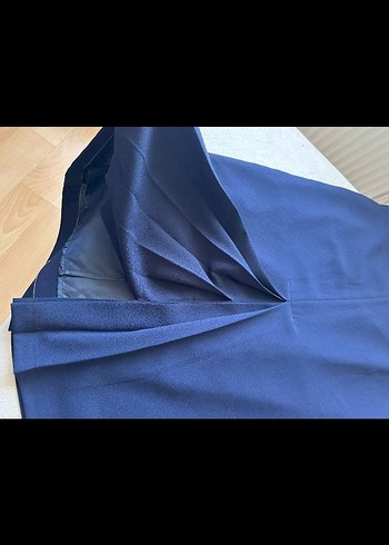 Lacivert Pileli etek - Görsel 3