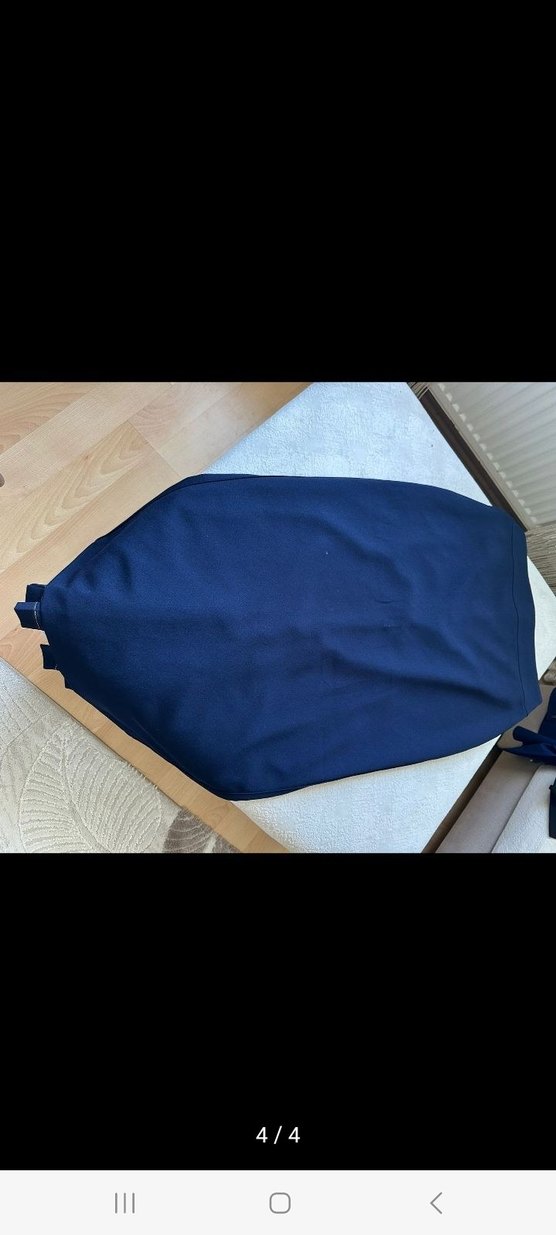 Lacivert Pileli etek - Görsel 2