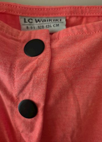 LC Waikiki Kız Çocuk Pembe Pamuklu Düğmeli Elbise