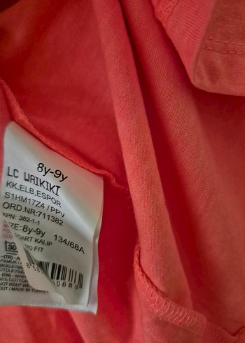 8 Yaş Beden Kız Çocuk Pembe Pamuklu Düğmeli Elbise