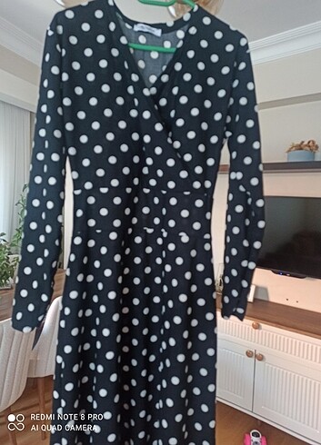 Kruvaze yaka polyester kumaş sıfır hiç giyilmedi