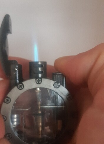 Ortası Cam Metal Çerçeve Pürmüzlü Çakmak