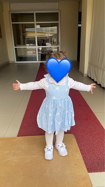 12-18 Ay Beden mavi Renk Kız bebek elbise