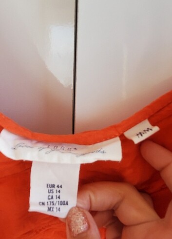 H&M Turuncu fırfırlı askılı bluz