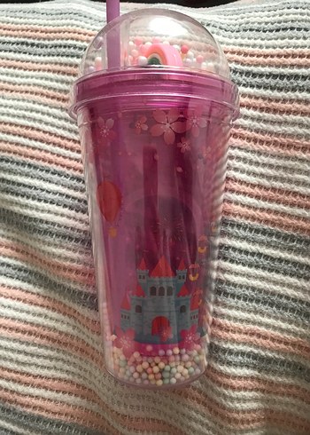 Pembe Pastel Temalı Plastik Bardak - Görsel 4