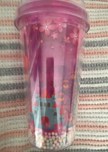 Pembe Pastel Temalı Plastik Bardak - Görsel 5