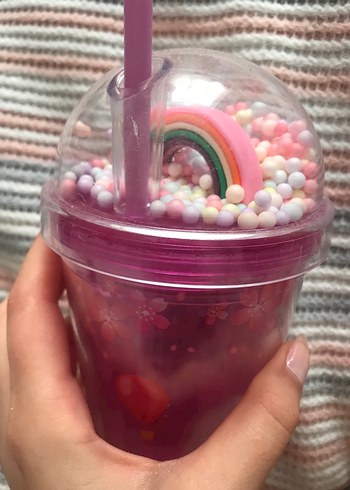 Pembe Pastel Temalı Plastik Bardak - Görsel 2