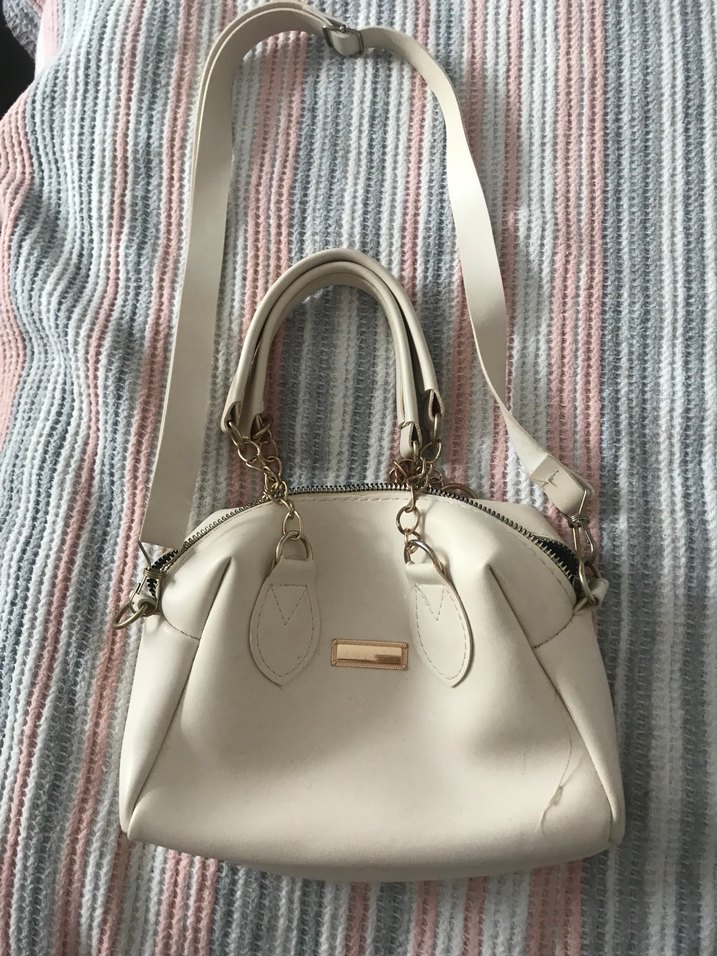 Beyaz Deri Modern Klasik Kadın Çanta - Görsel 2