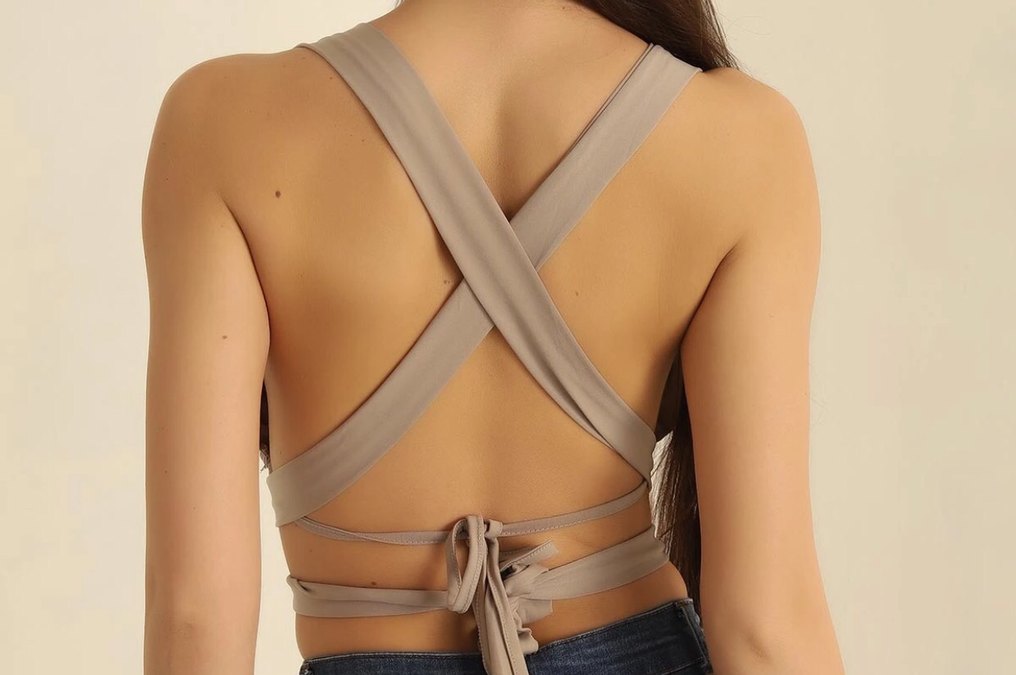 Minimalist Bej Kısa Bralet - Görsel 3