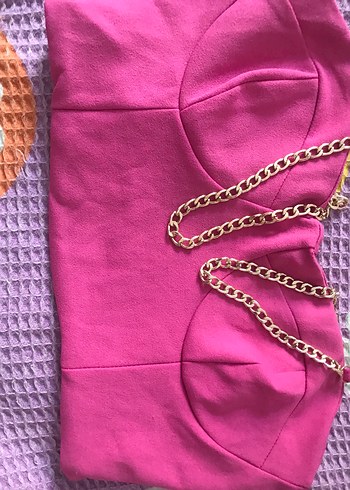 Kızlar için Pembe V Yaka Fermuarlı Atlet - Görsel 2