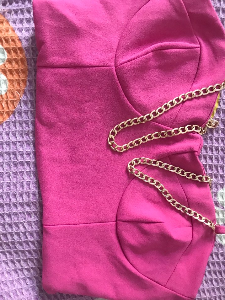 Kızlar için Pembe V Yaka Fermuarlı Atlet - Görsel 2