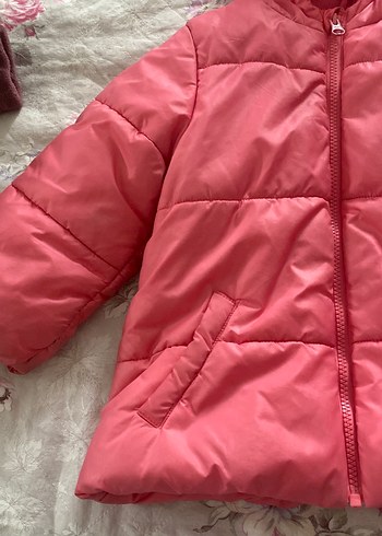 LC Waikiki Kız Çocuk Pembe Kapüşonlu Kaban