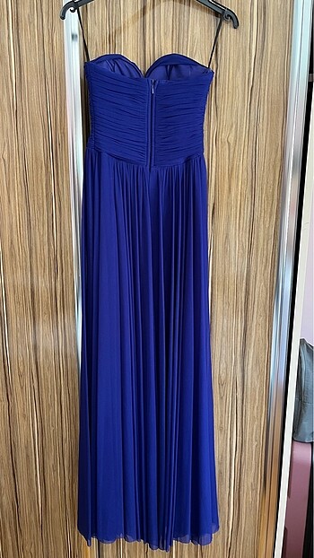 Diğer IGS Saks Mavisi Straplez Elbise