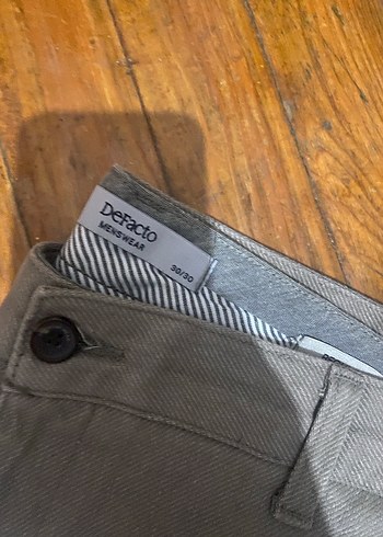 Bej Keten Erkek Pantolon, Kemerli, Regular Fit - Görsel 3