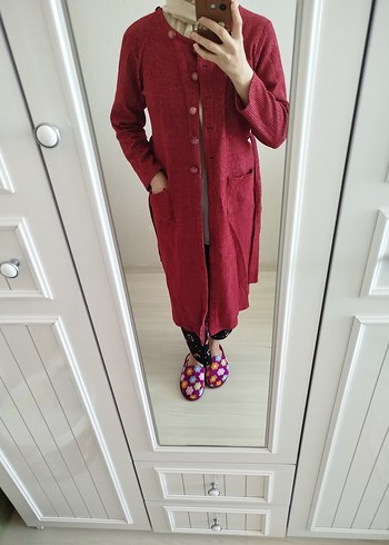 Bordo Bağlamalı Uzun Kollu Kadın trenç - Görsel 3