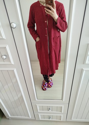 Bordo Bağlamalı Uzun Kollu Kadın trenç - Görsel 7