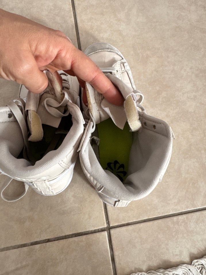 Bej Gri Yüksek Nike Süet Spor Ayakkabı - Görsel 4