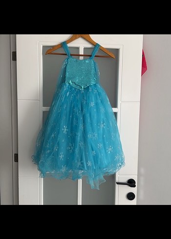 Mavi Nakışlı Bohem Çocuk Elbisesi - Görsel 3