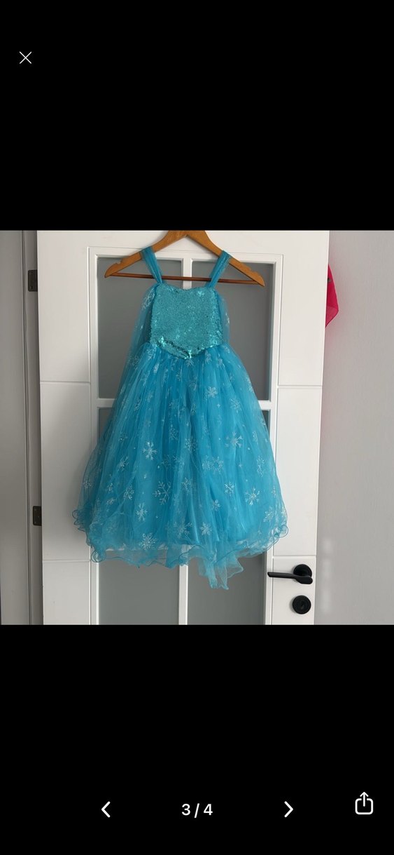 Mavi Nakışlı Bohem Çocuk Elbisesi - Görsel 3