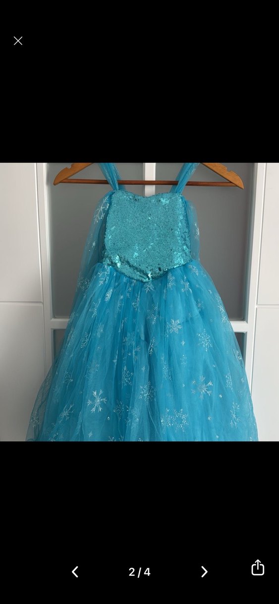 Mavi Nakışlı Bohem Çocuk Elbisesi - Görsel 2