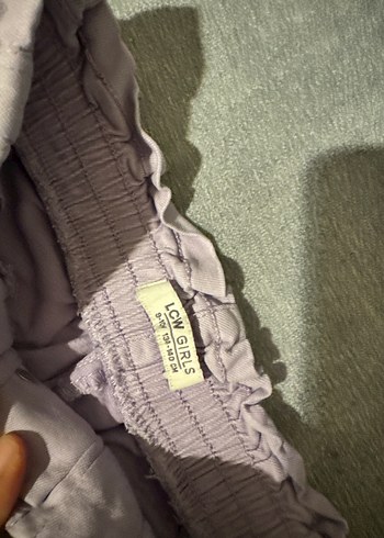 Düğmeli lila Keten Rahat Kesim Kız Şort - Görsel 2