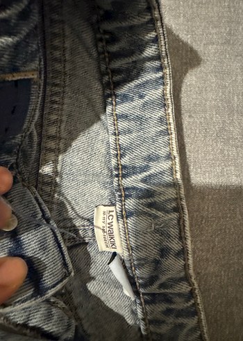 Gri Baskılı Kız Kot Şort - Görsel 2