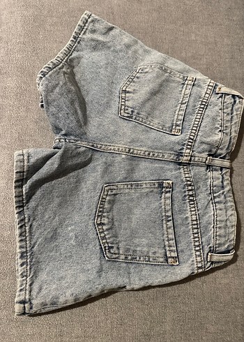 Gri Baskılı Kız Kot Şort - Görsel 3