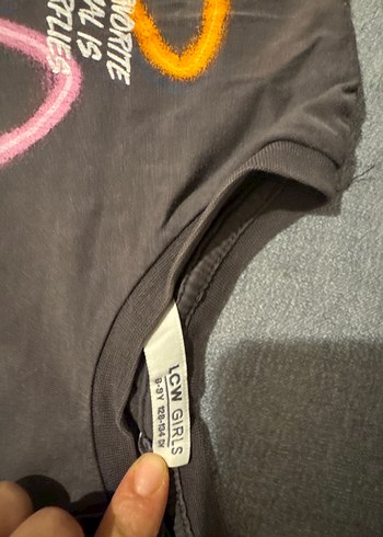 Kız Çocuk Gri Baskılı Kısa Kollu Tişört - Görsel 3