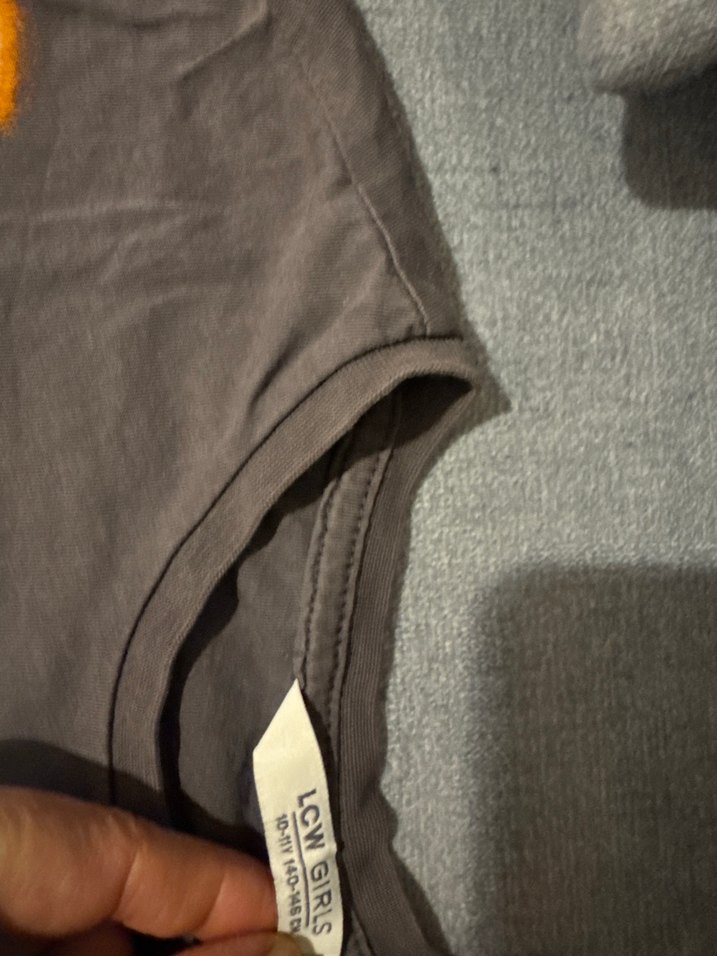 Kız Çocuk Gri Baskılı Kısa Kollu Tişört - Görsel 2