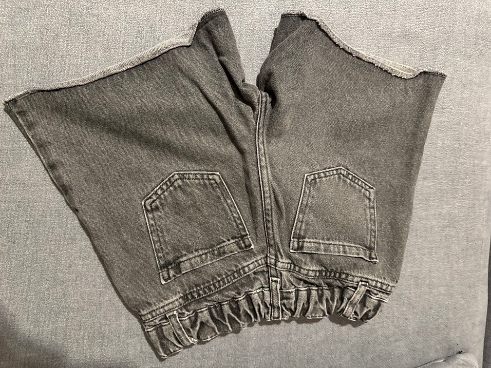 Düğmeli Gri Midi Denim Şort - Görsel 3