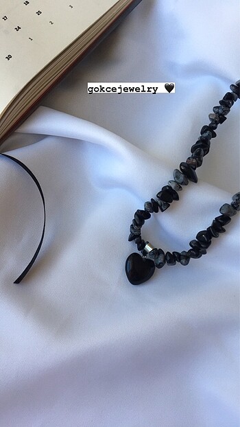 Doğal Obsidyen kolye