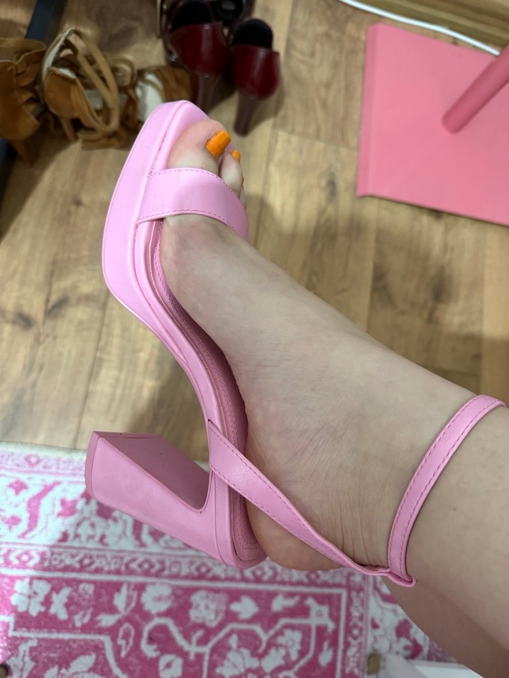 Pembe Platform Topuklu Kadın ayakkabı - Görsel 3